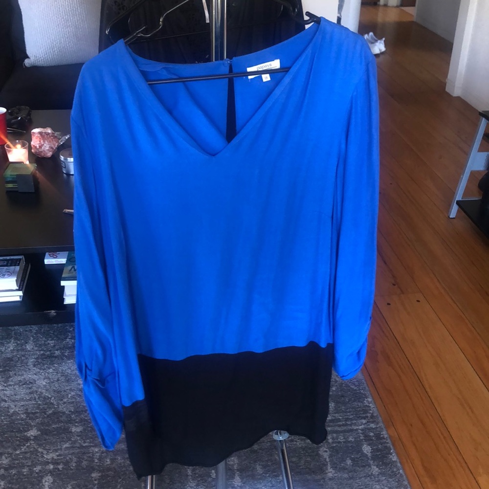 Blue and black papaya blouse/tunic